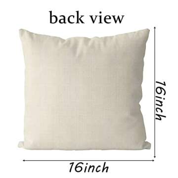 Halloween Pillow Covers 16x16 Inch Ghost Pumpkins Linen Pillowcase Holiday Farmhouse Throw Pillows Indoor Outdoor Couch Cushion Case for Home Sofa Decor