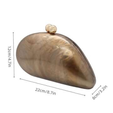 UMREN Seashell Chain Shoulder Bag - Elegant Acrylic Evening Clutch for Women