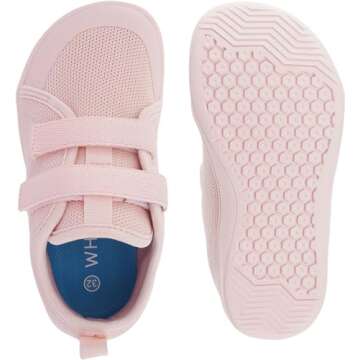 WHITIN Kids Barefoot Shoes for Boys Girls Wide Width Minimalist Zero Drop Sneakers Size 1 Little Kid School Sports Running Athletic Walking Pink 32