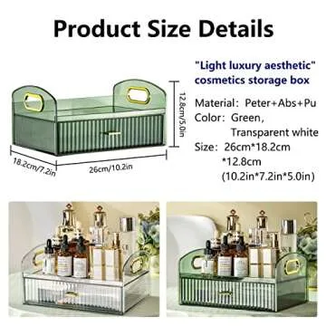 DASITON Vintage Striped Makeup Holder Organizer