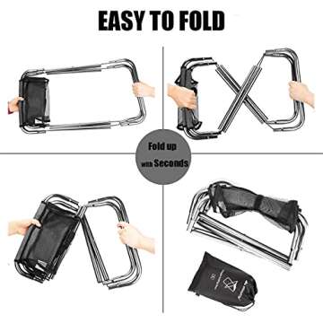 Maforts Folding Fishing Stool,Lightweight Camping Stools,Portable Compact Travel Stools Fold Camp Chair Stool for Walking Hiking Hunting (Grey, XL:13 x14 x16inch)