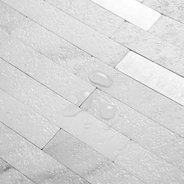 AULIGET 20 Sheets Faux Stone Peel and Stick Backsplash, White Marble Look PVC Wall Tiles Stick on Backsplash for Kitchen