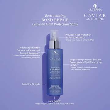 Alterna Caviar Anti-Aging Restructuring Bond Repair Leave-in Heat Protection Spray, 4.2 Fl Oz | Stre...