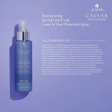 Alterna Caviar Anti-Aging Restructuring Bond Repair Leave-in Heat Protection Spray, 4.2 Fl Oz | Strengthens & Protects Damaged Hair