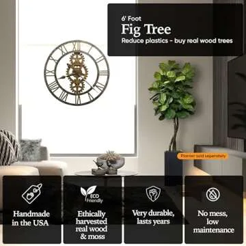 6ft Fiddle Leaf Fig Tree - Eco-Friendly & Handcrafted