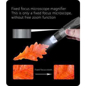Digital Microscope Wireless Pocket Handheld USB Microscopes, 50x-1000x Zoom Fixed Focus HD Magnifier...