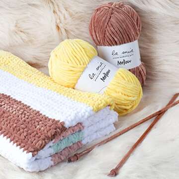 La Mia Mellow Chenille Yarn for Baby Clothes & Blankets