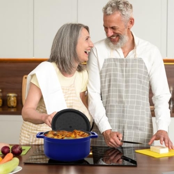 4QT Blue Enameled Cast Iron Dutch Oven - MEIGUI