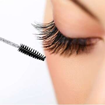 G2PLUS 300PCS Crystal Eyelash Mascara Brushes Wands Applicator Makeup Kits Mascara Wands Lash Spoolies for Eyelash Extensions and Eyebrow Brush (Black)