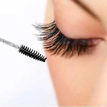 G2PLUS 300PCS Crystal Eyelash Mascara Brushes Wands Applicator Makeup Kits Mascara Wands Lash Spoolies for Eyelash Extensions and Eyebrow Brush (Black)