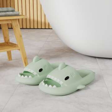 Men's and Women's Shark Slides Cloud Slippers Summer Novelty Open Toe Slide Sandals Anti-Slip Beach ...