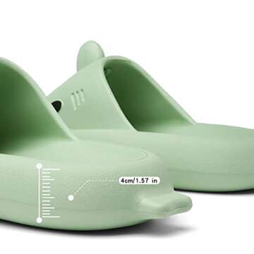 Men's and Women's Shark Slides Cloud Slippers Summer Novelty Open Toe Slide Sandals Anti-Slip Beach Pool Shower Shoes with Cushioned Thick Sole, Metcha, 12.5-13 Women/10.5-11 Men