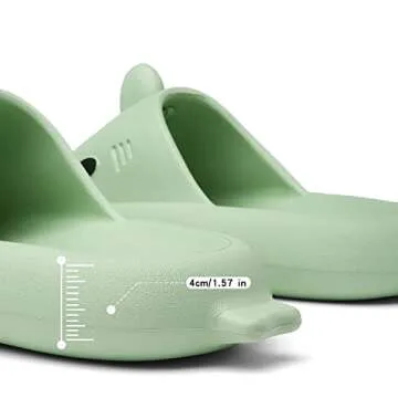 Men's and Women's Shark Slides Cloud Slippers Summer Novelty Open Toe Slide Sandals Anti-Slip Beach Pool Shower Shoes with Cushioned Thick Sole, Metcha, 12.5-13 Women/10.5-11 Men