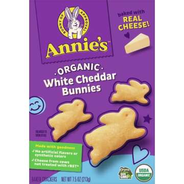 Annie's Organic White Cheddar Bunnies Baked Snack Crackers, 7.5 oz