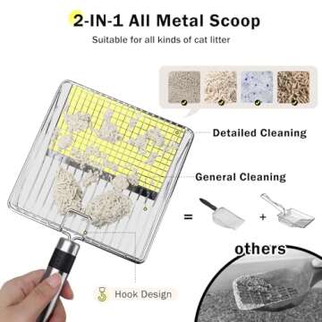 Stainless Steel Cat Litter Box, Extra Large Litter Boxes for Big Cats, Anti-Urine Leakage XL Litter Box with High Sides, Xlarge Metal Litter Box with Lid, Easy Clean, Non-Sticky, Cat Mat & Metal Scoop