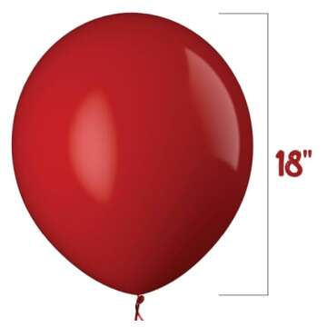 Prextex Red Jumbo Balloons - 30 Extra Large 18 Inch Red Balloons for Photo Shoot, Wedding, Baby Show...