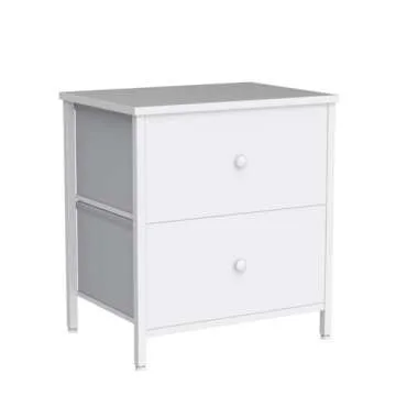 BOLUO White Nightstands Set of 2, 2 Drawer Dresser for Bedroom Night Stand Small Dresser End Table with Drawers Modern