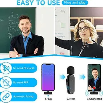 SENXIN K60 Wireless lavalier Microphone for iPhone Intelligent Noise Cancellation 360 ° Clear Radio...