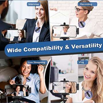 SENXIN K60 Wireless lavalier Microphone for iPhone Intelligent Noise Cancellation 360 ° Clear Radio Ultra-Long Life Live Broadcast, vlog, Video Recording, YouTube