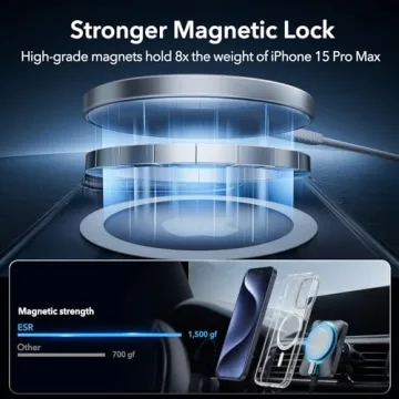 ESR iPhone 15 Pro Max Case - Clear Military Protection