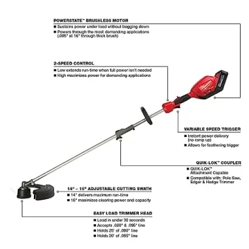 Milwaukee M18 Fuel 18V Cordless Weed Eater and Blower Kit