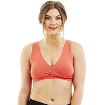 Caramel Cantina 4 Pack Nursing Maternity Women’s Sleep Comfort Bralette Bra (Large, Fall)