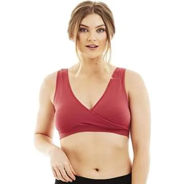 Caramel Cantina 4 Pack Nursing Maternity Women’s Sleep Comfort Bralette Bra (Large, Fall)