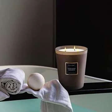 HomeLights Scented Candles | Large Jar Candle - 33.3 Oz. Natural Soy Aromatherapy Candles | Up to 70 Hours Burn Time with 3 Cotton Wicks, Home Decorative Fragrance Candles - Rosewood Macaron