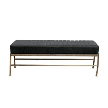 Stylish Creative Co-Op Leather & Metal Bench for Modern Homes