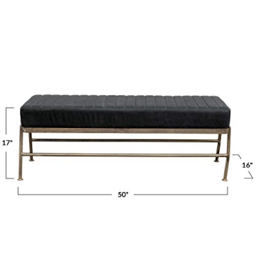 Stylish Creative Co-Op Leather & Metal Bench for Modern Homes