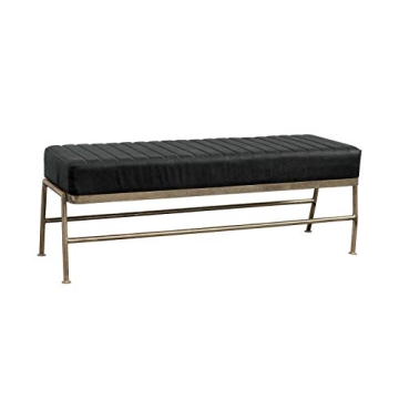 Stylish Creative Co-Op Leather & Metal Bench for Modern Homes