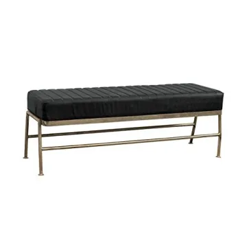 Stylish Creative Co-Op Leather & Metal Bench for Modern Homes