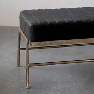 Stylish Creative Co-Op Leather & Metal Bench for Modern Homes