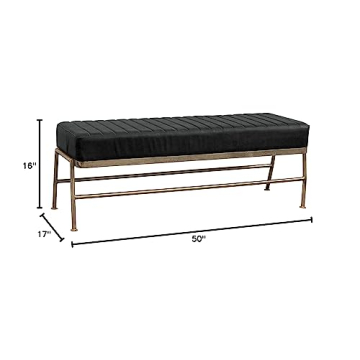 Stylish Creative Co-Op Leather & Metal Bench for Modern Homes