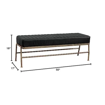 Stylish Creative Co-Op Leather & Metal Bench for Modern Homes