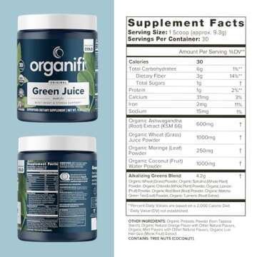 Organifi Green Juice - Organic Spirulina & Ashwagandha Supplement