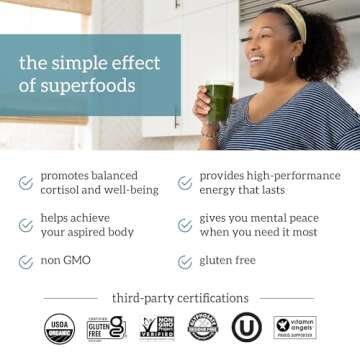 Organifi Green Juice - Organic Spirulina & Ashwagandha Supplement