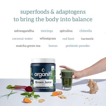 Organifi Green Juice - Organic Spirulina & Ashwagandha Supplement