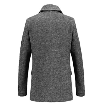INVACHI Men's Stylish Wool Blend Winter Trench Coat
