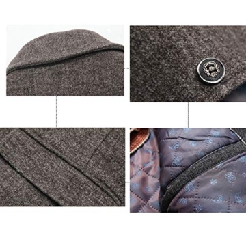 INVACHI Men's Stylish Wool Blend Winter Trench Coat