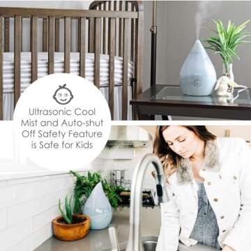 Crane Droplet Ultrasonic Humidifier for Home Comfort