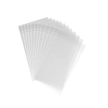 200ct Clear Plastic Bags 3.5 x 5.5 inch - 1.4 mils Thick Resealable Adhesive Cello Cellophane Treat ...