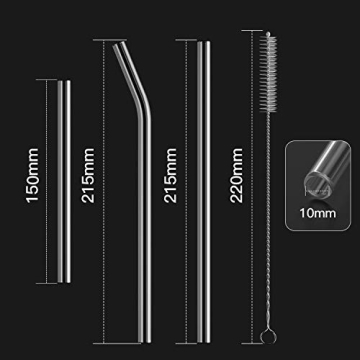 HeykirHome 12-Pack Reusable Glass Straws for Smoothies