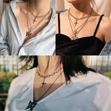 Y2k Accessories Aesthetic Jewelry Fairy Grunge Necklaces Choker Fairycore Butterfly Indie Punk Cyber...