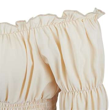 Renaissance Shirt Women Pirate Costume Womens Pirate Shirt Outfit Renaissance Blouse Crop Top Beige-L