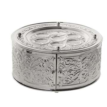 Silver Plated 3 Tier Seder Plate & Matzah Holder