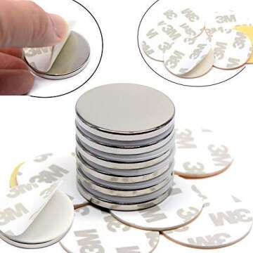 Powerful 6-Piece Neodymium Disc Magnets with Adhesive