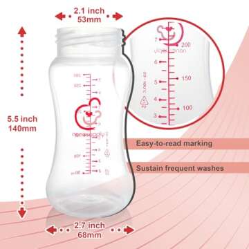 Nenesupply 9oz 4 Count Wide Neck Breast Pump Bottles Use as Bottles for Pumping with Spectra S1 Spectra S2 9 Plus Breast Pumps. Pump Bottles for Spectra Pump. Breastmilk Storage and Collection Bottles