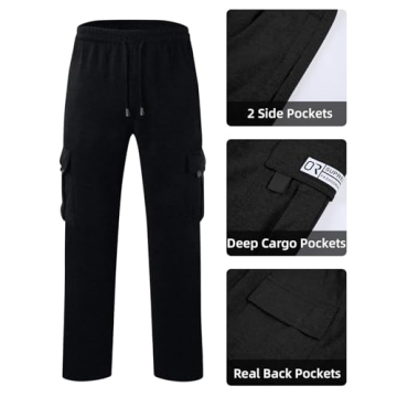 Lasjixion Men's Cargo Sweatpants - Comfort with Style