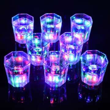 JTWKING Light Up Shot Glasses Set of 24 Party Favors Adults Shot Cups for Party LED Flash Light Up D...